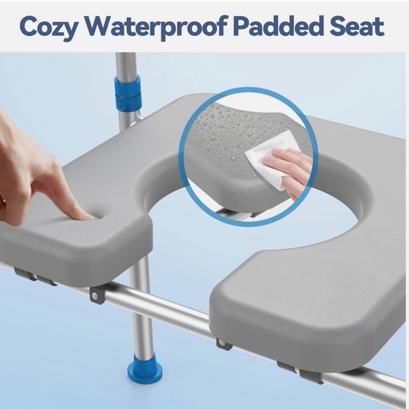 LOYODA Raised Adjustable Padded Toilet Seat w/Handles For Seniors, Disabled NIB - Picture 5 of 6